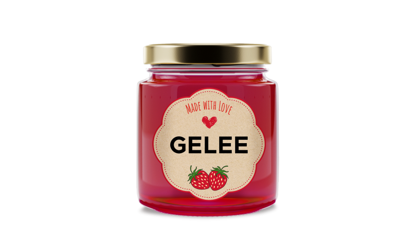 Sklenice marmelády s etiketou