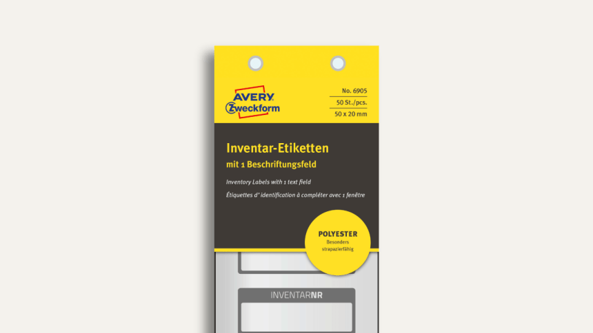 Balení inventárních etiket