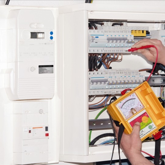 Ruka zapojující elektrický přístroj do pojistek
