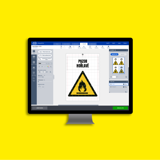 Počítač se softwarem ADPO na monitoru