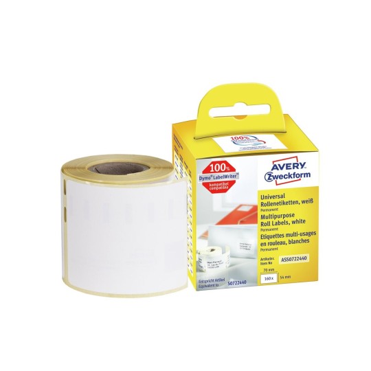 Etikety na roli ASS0722440 Bližší specifikace: 160 Počet etiket / 1 Role