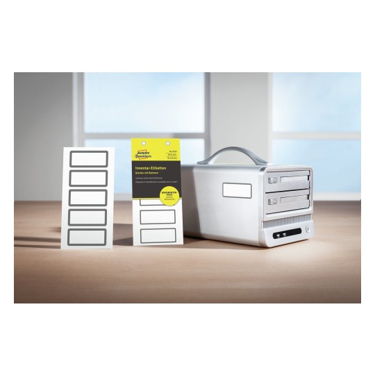 6919 4004182069196 Etikett Inventar Abziehsicher schwarz blanko anw