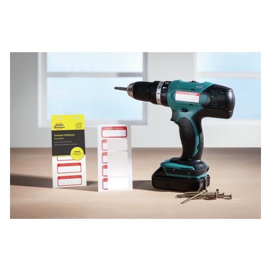 6902 4004182069028 Etikett Inventar Etikett mit Laminat rot anw