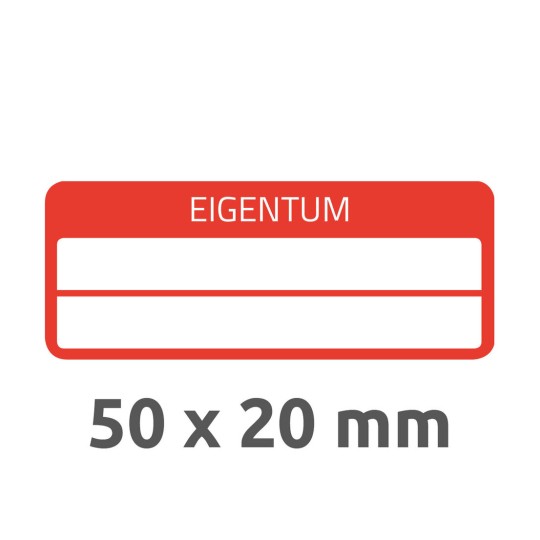 6925 4004182069257 Eigentums-Etikett Schachbrett rot 2 Felder 2 part