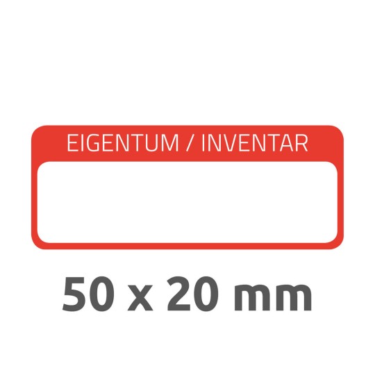 6902 4004182069028 Inventar-Etikett mit Laminat rot 3 part