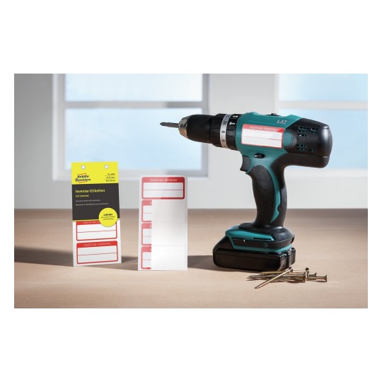 6904 4004182069042 Etikett Inventar Etikett mit Laminat rot anw