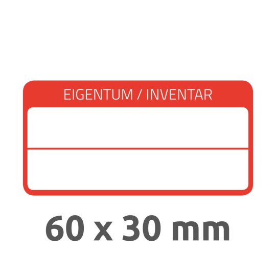 6904 4004182069042 Inventar-Etikett mit Laminat rot 3 part