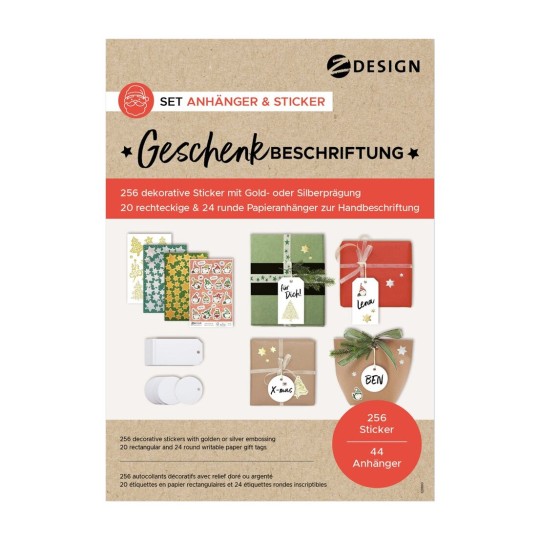 Set visaček a samolepek na dárky 51054