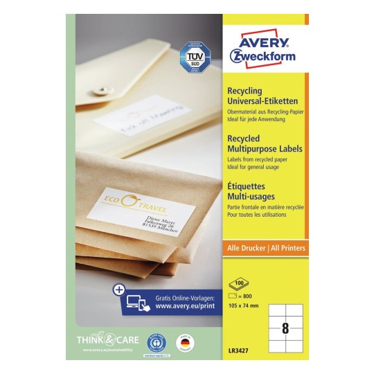Univerzální etikety, recyklované LR3427