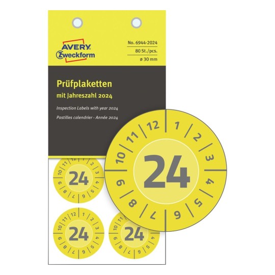 Revizní štítky 6944-2024 Bližší specifikace: Zkušební odznaky: 80 / Počet archů: 10