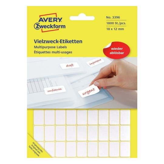 Univerzální etikety pro ruční popis, snímatelné 3396