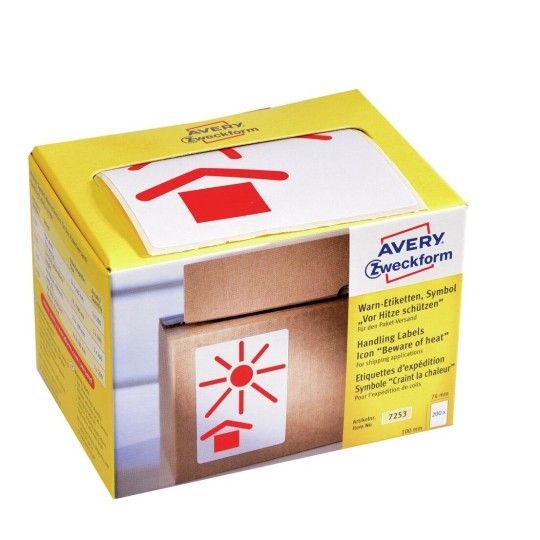 Etikety s varovnými symboly na zásilky 7253