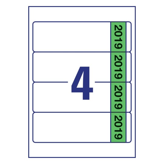 Etikety na pořadače, s letopočtem L4761J19-20 61 x 192 mm