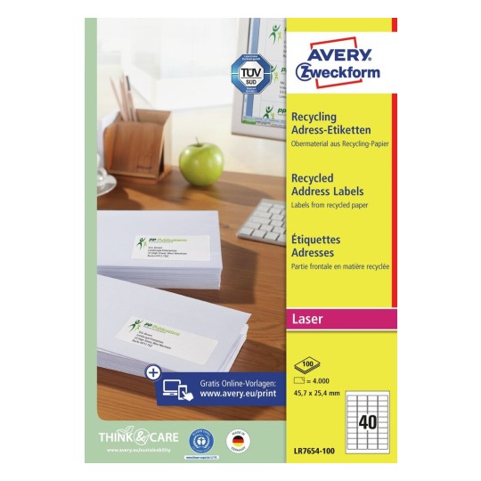 Adresní etikety, recyklované LR7654-100