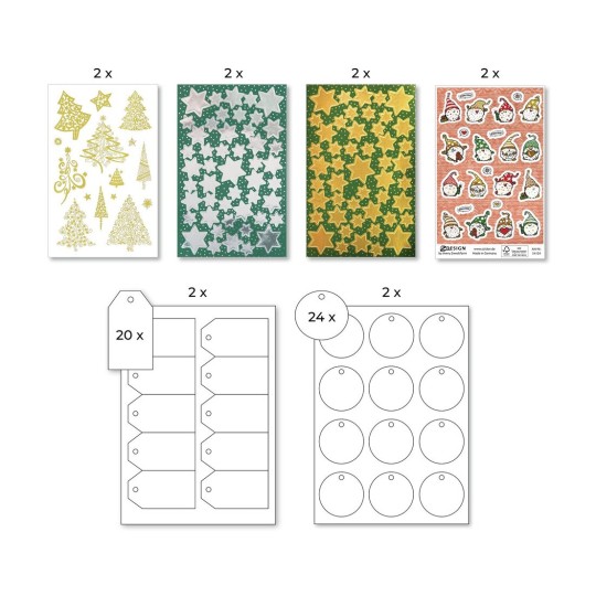 Set visaček a samolepek na dárky 51054