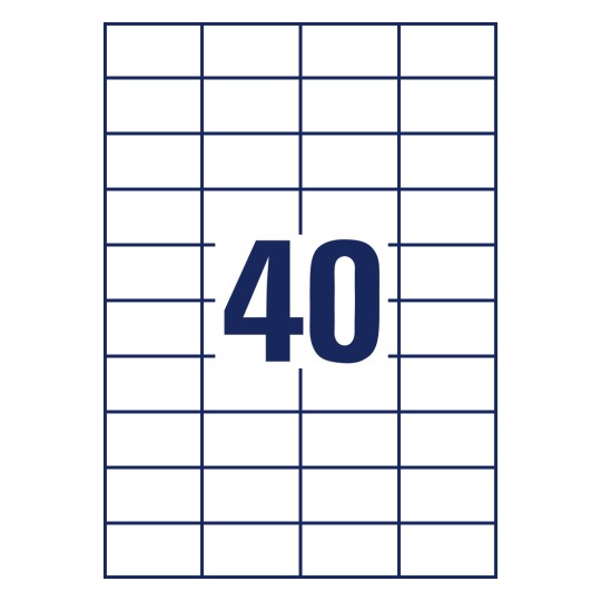 Výkres raznice jednotlivého listu A4, Artikl: 3651, Univerzální etikety, Formát: 52,5 x 29,7 mm, 40 etiket/list?