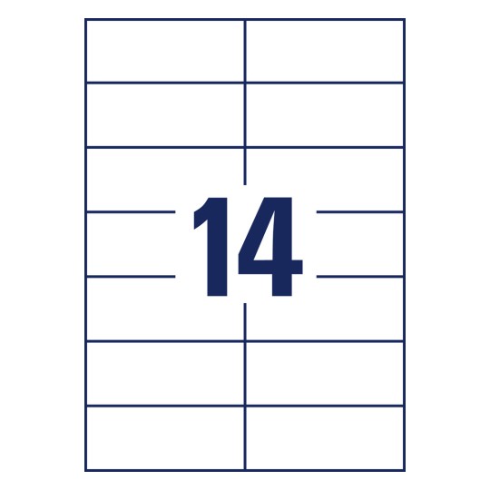 Výkres výseku, jednotlivý list A4, Článek: 3653-200, Univerzální etikety, Formát: 105 x 42,3 mm, 14 etiket/list?