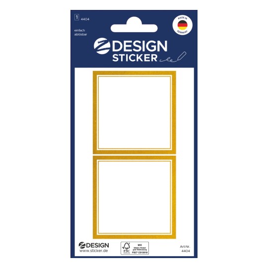 Obrázek balení: Z-Design, Produkt: 4404, Samolepky na popisování, 85 x 160 mm, Malé balení, 6 samolepek / 3 listy