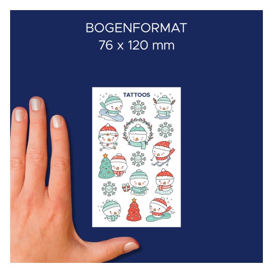 Srovnání velikosti s rukou, Článek: 54152, jeden list tetovací fólie, Formát: 85 x 160 mm, Barva: Barevná?
