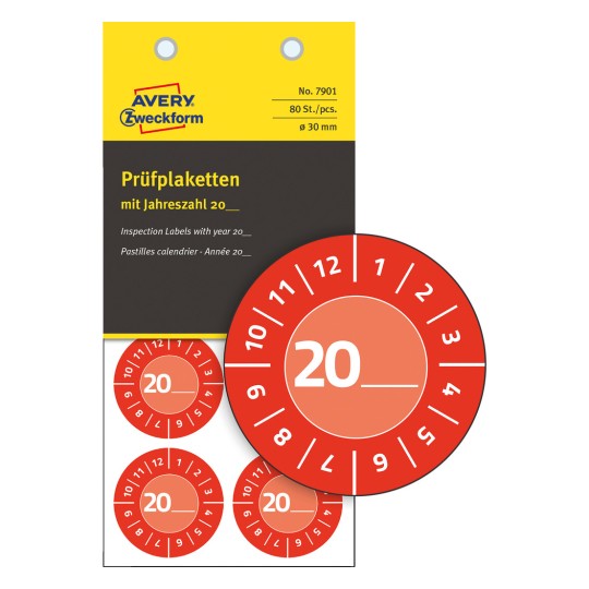 Obrázek samostatný list, Článek: 7901, Kontrolní štítky, Formát: ⌀ 30 mm, 8 kontrolních štítků/list?