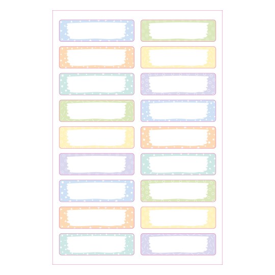 Ilustrace samostatný list, Článek: ETVET36M, Textilní štítky, Formát: 13 x 45 mm, 18 štítků/list?