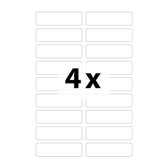 Abrazek z jednotlivého listu, Článek: ETVET36X2PEN, Textilní etikety, Formát: 13 x 45 mm, 18 etiket/list?