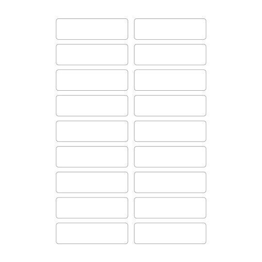 Obrázek jednotlivého listu, položka: ETVET36, textilní štítky, formát: 13 x 45 mm, 18 štítků/list?