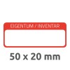 6902 4004182069028 Inventar-Etikett mit Laminat rot 3 part