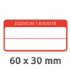 6904 4004182069042 Inventar-Etikett mit Laminat rot 3 part