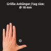 Porovnání velikosti s rukou, Článek: 51068, jeden arch uzavíracích štítků, formát: ⌀ 18 mm, barva: transparentní?
