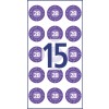 Rozvržení zobrazující několik kruhových tvarů, všechny ukazující číslo 28, s výrazným číslem 15 uprostřed.