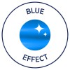 Obrázek obsahuje modrý kruh s lesklým efektem, obklopený bílým okrajem, a slova 'BLUE EFFECT' napsaná nad a pod kruhem v tmavě modrém písmu.