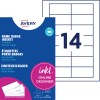 Balení vložek do jmenovek Avery s archy štítků a velkým číslem 14?