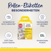 Obrázek zobrazuje krabici kotoučových štítků kompatibilních s Dymo LabelWriter. Zdůrazňuje vlastnosti produktu, včetně vysoké kvality, trvalých štítků, záruky vrácení peněz a ekologických certifikátů.