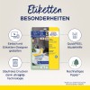 Obrázek zobrazuje balení produktu Avery adresních štítků určených pro kancelářské a domácí použití, zdůrazňující vlastnosti jako technologii QuickPEEL a ekologicky šetrný papír.
