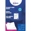 Balení skládací jmenovky Avery zobrazující jmenovku na šňůrce na modré košili?