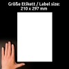 Srovnání velikosti s rukou, Článek: L9001-10, list zadních skleněných štítků, Formát: 210 x 297 mm, Barva: Bílá?