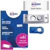 Obrázek balení se sadou etiket: Avery Zweckform, článek: POL30MA66-5DR, Magnetické jmenovky, formát: 70 x 30 mm, vhodné pro tisk: barevný laser, černobílý laser, inkoustová tiskárna, obsah: 5 jmenovek / 18 vložených štítků / 1 arch, 18 karet/arch?