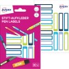 Obrázek balení s etiketovým archu: Avery etikety pro značení tužek, artikl: RESMI30G, formát: 10 x 50 mm, obsah: 30 etiket / 2 archy, 15 etiket/arch?