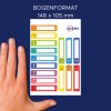 Porovnání velikosti s rukou, Článek: RESMI30S, jeden arch štítků pro označení tužek, formát: 10 x 50 mm, barva: ?